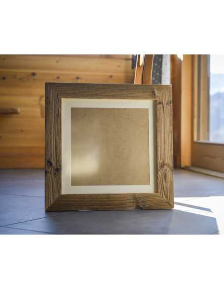 cadre photo vieux bois format carré