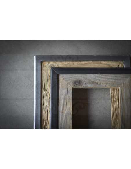 cadre photo vieux bois métal